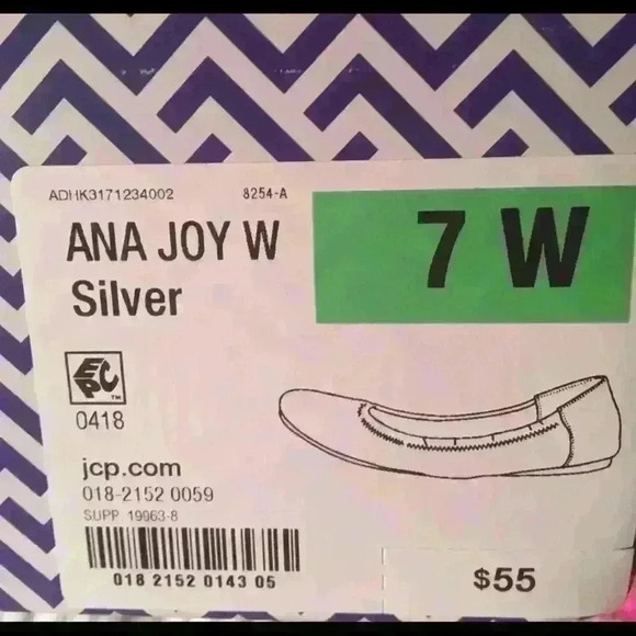 a.n.a silver ballet flats 7W memory foam - Picture 2 of 10